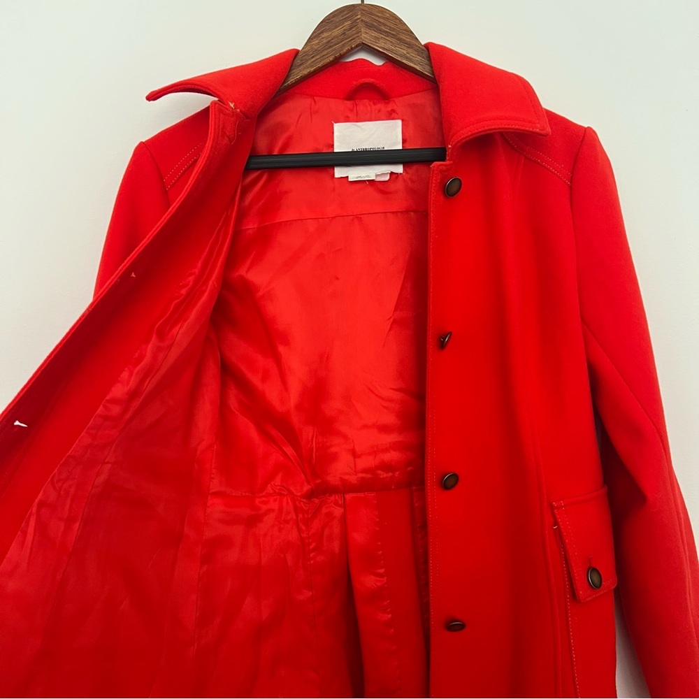 By Anthropologie Red Buttondown Duster Coat - Picture 5 of 9